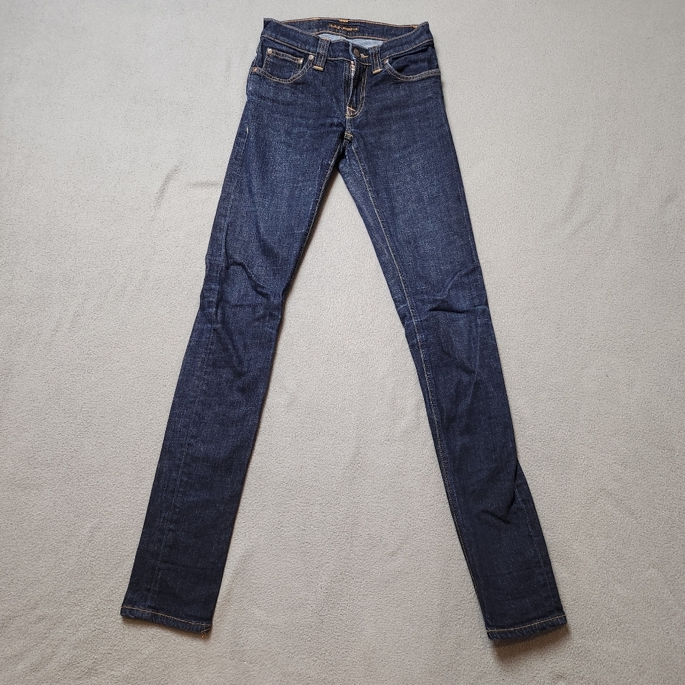 NUDIE Jeans Tight Long John - Blue Denim 24 Hemmed